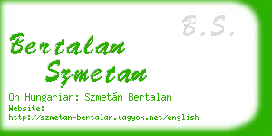 bertalan szmetan business card