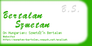 bertalan szmetan business card